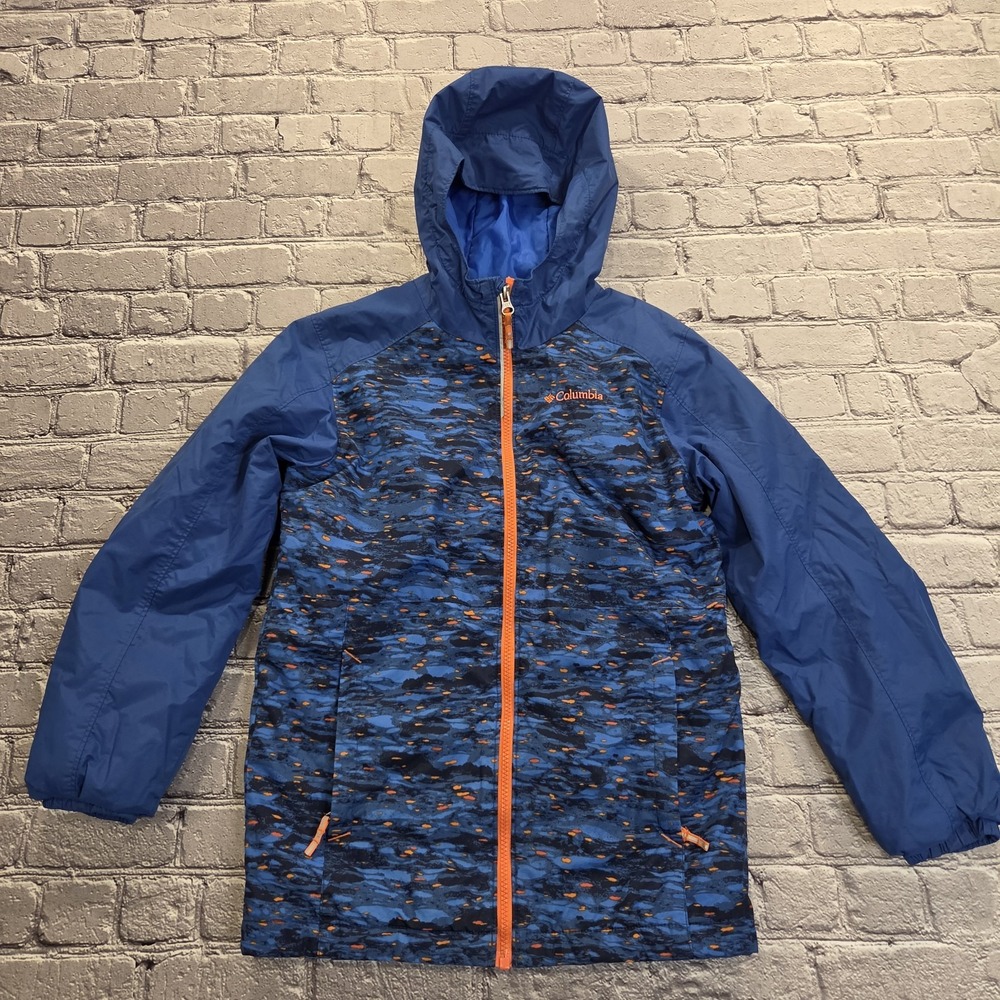 Columbia Boys Winter Ski Jacket Hooded Size Medium Thermal Coil Out Grow